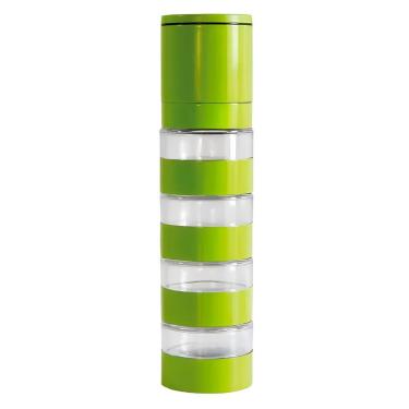 Imagem de Torre Moedor De Temperos Com 4 Potes Empilháveis – Organização E Praticidade Na Cozinha 2 Em 1