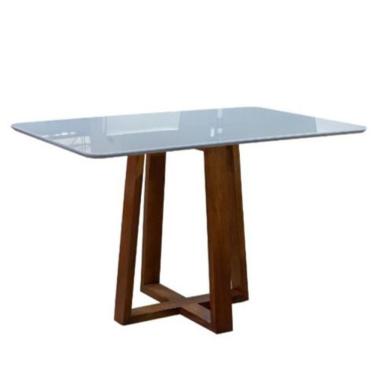 Imagem de Mesa De Jantar Moderna C- Vidro - Pedro-1,2x0,8m - Art Salas