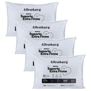 Imagem de Kit 4 Travesseiros Altenburg Suporte Extra Firme 180 Fios Lavável 50cm