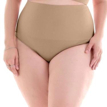 Imagem de Calcinha Fio Dental Plus Modeladora Sem Costura Bege Zee Rucci, G3