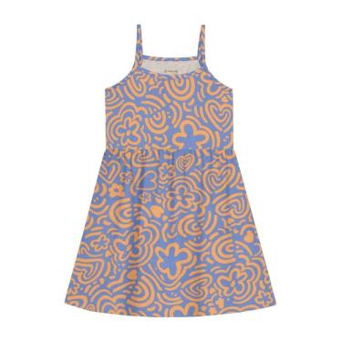 Imagem de Vestido infantil menina com flores Brandili -Azul