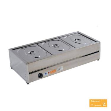 Imagem de Rechaud Térmico de 03 Cuba GNs de 1/2 por 100 mm de Inox 220V RT03M IBET