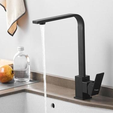 Imagem de Torneira Cozinha Banheiro Bancada Monocomando Lavabo Quadrada Slim Alt
