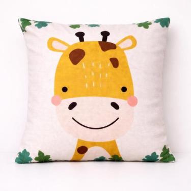 Imagem de Capa de almofada 43 x 43 veludo digital estampado - girafa - DIAS DECO