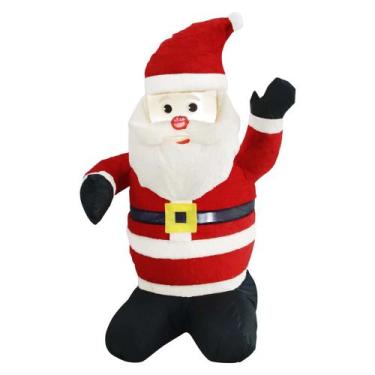 Imagem de Papai Noel Inflável Iluminado Veludo Enfeite Grande Natal Natalino Loj