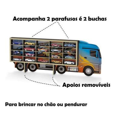 Imagem de Caminhão suporte carrinhos p hot wheels prateleira 20 nichos - CARIMBR