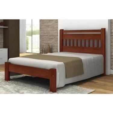 Imagem de Cama Queen Size Antares de Madeira Maciça Angelim Pedra/Tauari Castanh
