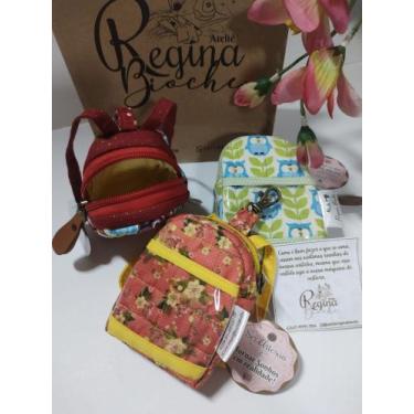 Imagem de Mini mochila porta moedas - ATELIE REGINA BIOCHE, Branco com corujas
