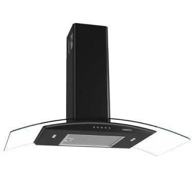 Imagem de Coifa de Parede Fogatti 90cm Vidro Curvo Clean Preto, 220V