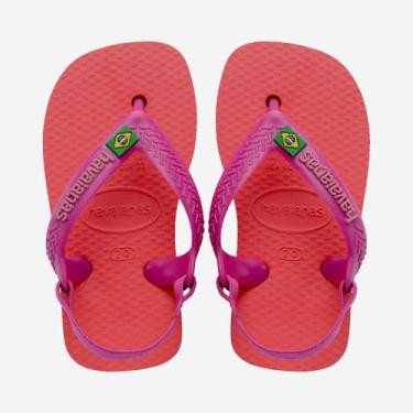 Imagem de Chinelo Havaianas Baby Brasil Logo Coral, Coral, Rosa, 22