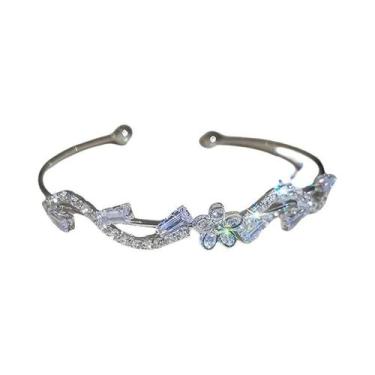 Imagem de Pulseira De Luxo Feminina Com Laço De Zircônia, Acessório Delicado E M