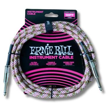 Imagem de Cabo para Instrumentos Ernie Ball Textil P10/P10 3,5m 10ft, ErnieBall 