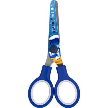 Imagem de Tesoura Escolar BRW Orion Astronauta Decorada 13cm com 1 Unidade Blister