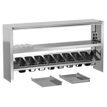 Imagem de Estação de Montagem em 1800 180cm Aço Inox com Cubas GN 1-3 para Hamburguerias Metalcubas