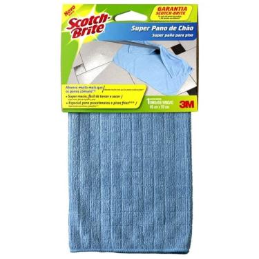 Imagem de Pano de Chão Super Absorção em Microfibra para Pisos e Superfícies Azul Scotch Brite
