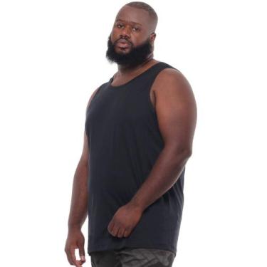 Imagem de Regata Masculina Plus Size Anistia Básica Algodão Premium, Preto, G4