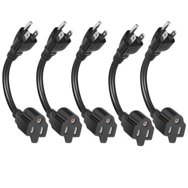 Imagem de Extensão Elétrica KUNLUN 5 Unidades 20 cm 13A 125V Uso Interno e Exter