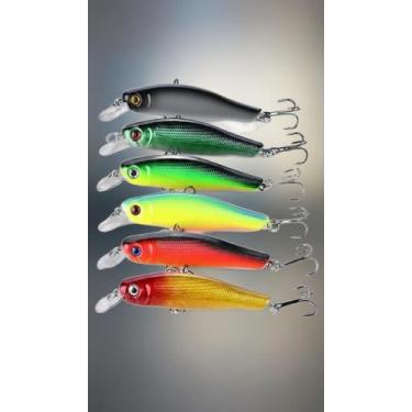Imagem de Kit 06 Iscas Artificiais Meia Água 8,5cm - Congratulations Store