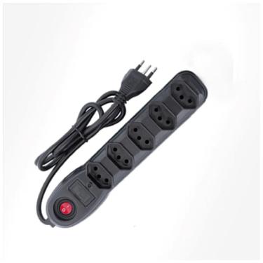 Imagem de Filtro de Linha 5 Tomadas Cabo PP 0,75mm2 1m com Fusível de Proteção Bivolt Preto Megatron