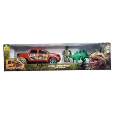 Imagem de Dino Park Adventure Pickup Samba Toys Carrinho Vermelho Dinossauro e B