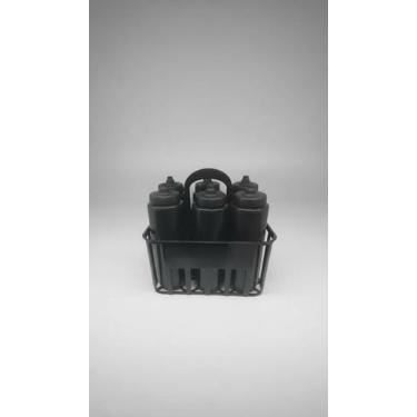 Imagem de Kit 6 Squeeze C/ Suporte 1L Válvula Automática - Congratulations Store