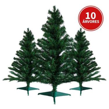 Imagem de Arvore Natal Atacado 10 Pinheiros Verdes 90 cm com 100 Galhos - Fantas