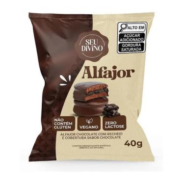 Imagem de Alfajor Vegano Chocolate Recheio Chocolate Livre de Glúten 40g - Seu D