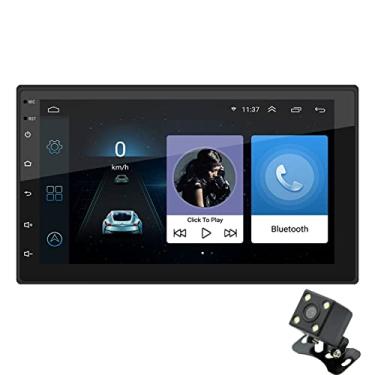 Imagem de Estéreo de carro android de 7 polegadas com tela sensível ao toque player multimídia duplo din suporte de rádio wifi gps navegação por satélite bluetooth wifi link espelho câmera de visão traseira
