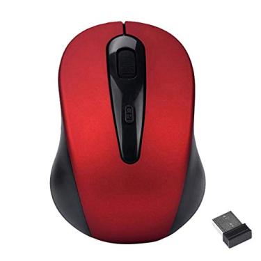 Imagem de heave Mouse PC Home Office 3 teclas 1600DPI 2.4GHz Mouse sem fio com receptor USB, mini mouse óptico portátil de longa duração para PC Laptop, vermelho