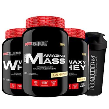 Imagem de KIT 2x Waxy Whey 900g + Amazing Mass 1,5kg + Coqueteleira - Bodybuilders Sabor Baunilha