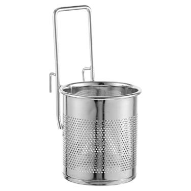 Imagem de Cesta de aço inoxidável para panela quente - escorredor suspenso para macarrão e legumes - 16,49 x 8,35 cm