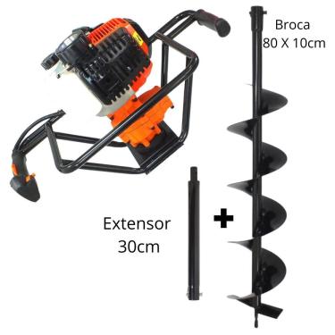 Imagem de Perfurador de Solo Profissional á Gasolina Vulcan VPS520 2T 52cc 2,5hp com Broca 80x10c...