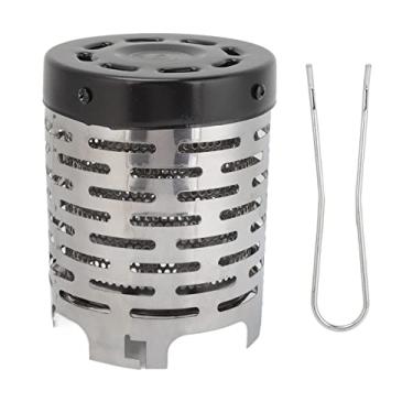 Imagem de Tnfeeon Mini capa de fogão de acampamento portátil, mini aquecedor de fogão ao ar livre aquecedor a gás fogão portátil aquecedor de aço capa de aquecimento fogão acessórios de acampamento para acampamento ao ar livre caminhadas