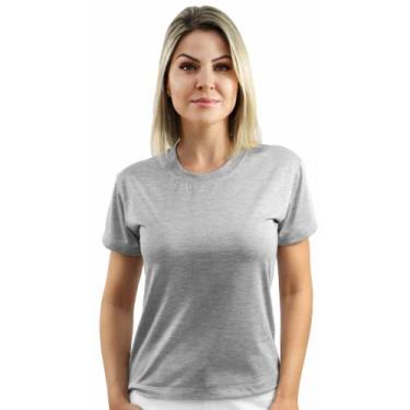 Imagem de Camiseta Feminina Baby Look 65% Poliéster E 35% Viscose - Demorgan Uni