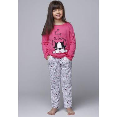 Imagem de Pijama Longo Infantil Feminino Com Bolso Estampado La Vie - Vekyo
