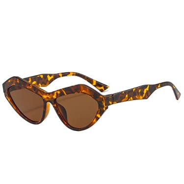 Imagem de Óculos de sol fashion olho de gato feminino masculino distintivo leopardo cor preta armação de lente óculos de sol de designer, C3, tamanho único
