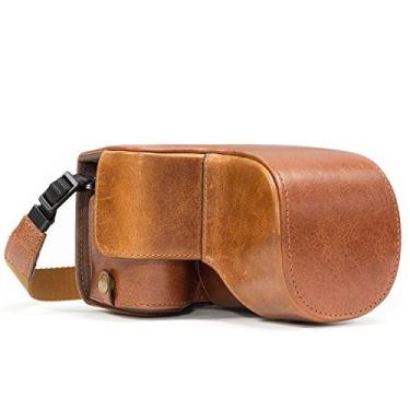 Imagem de MegaGear Ever Ready Capa de câmera de couro legítimo compatível com Sony Alpha A6500 (lentes de até 16 – 70 mm), Dark Brown