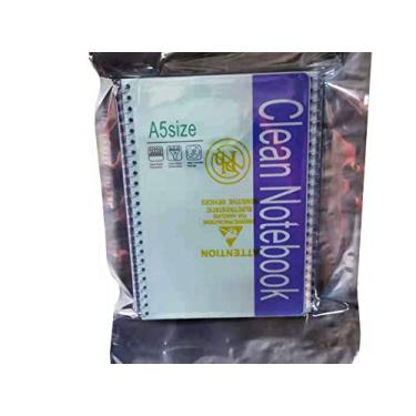 Imagem de Livro de notas Swwip Cleanmroom, tamanho A5, 50 páginas por livro, 5 cadernos por pacote. Total de 250 páginas por pacote, cor azul e selado com bolsa antiestática