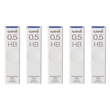 Imagem de 三菱鉛筆 Uni Pencil Lead, The Uni" grafite à prova de manchas, 0,5 mm HB, 40 pontas x pacote com 5