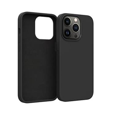 Imagem de Capa para iPhone 14/14 Pro/14 Plus/14 Pro Max, silicone transparente, antiamarelamento, atualizada, resistente com capa à prova de choque, preta, 14 Pro Max 6,7 polegadas