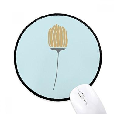 Imagem de DIYthinker Mouse pad com estampa de plantas abstratas para mesa de escritório tapete redondo para computador
