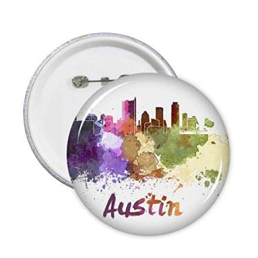 Imagem de Austin America City Alfinetes de aquarela com emblema de botão para decoração 5 peças