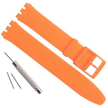 Imagem de GreenOlive Pulseira de relógio de borracha de silicone à prova d'água de substituição ultrafina para a série Swatch Skin, 16mm, silicone, danburita