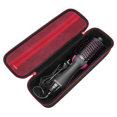 Imagem de Fromsky Capa rígida compatível com secador de cabelo Revlon One-Step e escova de ar quente volumizadora, bolsa de viagem para transporte de armazenamento (feriado vermelho)
