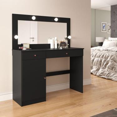 Imagem de Penteadeira Camarim Das Blogueiras 2 Gavetas 1 Porta Com Espelho Luxo