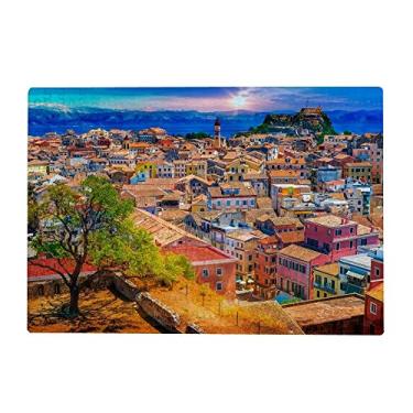 Imagem de ColourLife Quebra-cabeças de arte presente para adultos e adolescentes visão panorâmica de Kerkyra jogos de quebra-cabeça de madeira 300/500/1000 peças, multicolorido