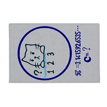 Imagem de DIYthinker Circle Math Problem Cat Ilustration Tapete antiderrapante para porta de banheiro