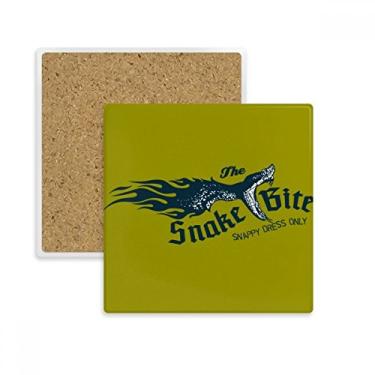 Imagem de Animal Illustrarion Bite Snake Padrão Quadrado Porta-copos Porta-copos Caneca Suporte Subplaca Pedra de Isolamento