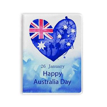 Imagem de Caderno com bandeira em formato de coração da Austrália, capa macia para diário