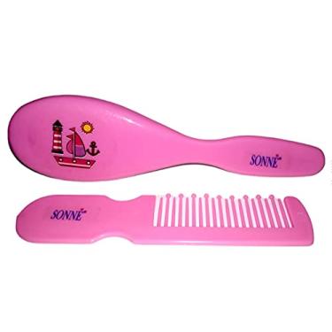 Imagem de Sonne Kit Pente E Escova Para Bebê Barco Rosa